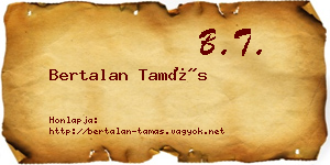 Bertalan Tamás névjegykártya