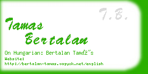 tamas bertalan business card